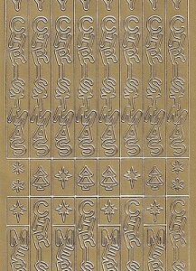 Christmas Peel Off Sheet - Merry Christmas (Gold)