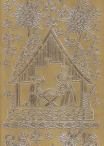 Christmas Peel Off Sheet - Nativity (Gold)