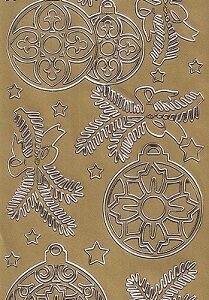 Christmas Peel Off Sheet - Ornate Baubles (Gold)