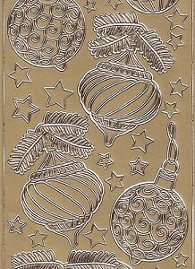 Christmas Peel Off Sheet - Ornate Baubles (Gold)