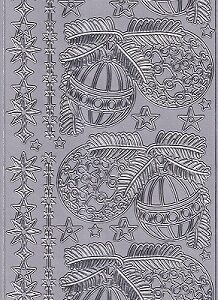 Christmas Peel Off Sheet - Ornate Baubles (Silver)