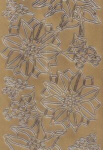 Christmas Peel Off Sheet - Ponsettia (Gold)
