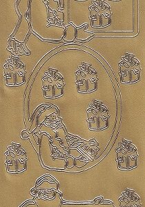 Christmas Peel Off Sheet - Santa Frames (Gold)