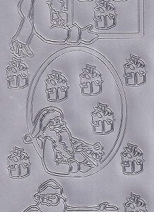 Christmas Peel Off Sheet - Santa Frames (Silver)