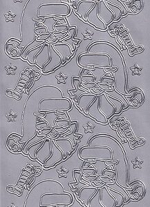 Christmas Peel Off Sheet - Santa Heads (Silver)