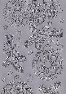 Christmas Peel Off Sheet - Silver Baubles On Silver