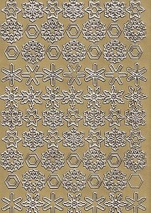 Christmas Peel Off Sheet - Snowflakes (Gold)