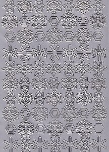 Christmas Peel Off Sheet - Snowflakes (Silver)