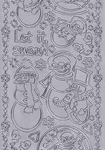 Christmas Peel Off Sheet - Snowmen (Silver)
