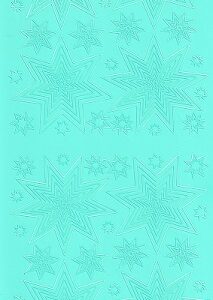 Christmas Peel Off Sheet - Stars (Turquoise)