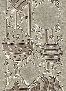 Christmas Peel Off Stickers - Gold Foil Baubles (Glitter Effect)
