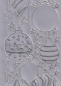 Christmas Peel Off Stickers - Silver Foil Baubles