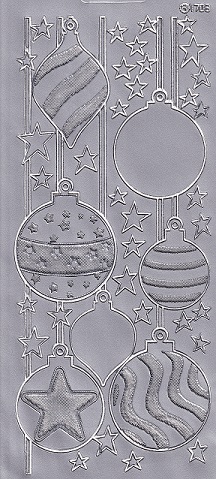 Christmas Peel Off Stickers - Silver Foil Baubles