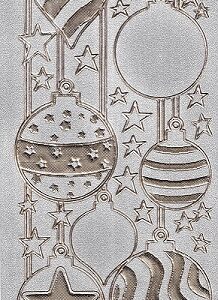 Christmas Peel Off Stickers - Silver Foil Baubles (Glitter Effect)