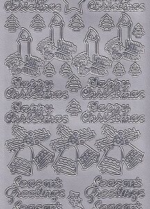 Christmas Peel Offs - Christmas Images (Silver)