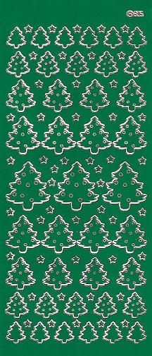 Christmas Peel Offs - Christmas Trees (Gloss Green)