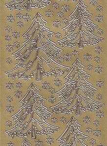 Christmas Peel Offs - Christmas Trees (Gold)