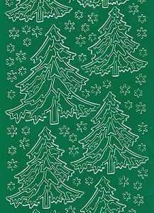Christmas Peel Offs - Christmas Trees & Snowflakes (Green)