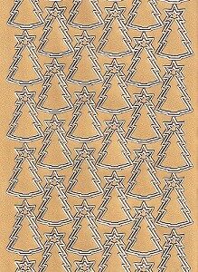 Christmas Peel Offs - Christmas Trees & Stars (Gold)