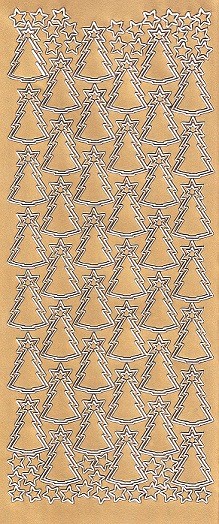 Christmas Peel Offs - Christmas Trees & Stars (Gold)