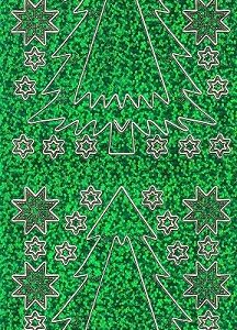 Christmas Peel Offs - Christmas Trees & Stars (Gold & Holographic Green)