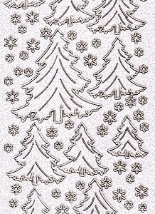 Christmas Peel Offs - Christmas Trees & Stars (Gold On Clear)