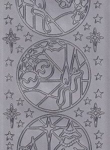 Christmas Peel Offs - Globe Scenes (Silver)