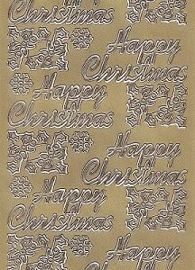 Christmas Peel Offs - Happy Christmas (Gold)