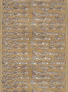 Christmas Peel Offs - Sentiments (Gold)