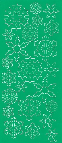 Christmas Peel Offs - Snowflakes (Green)