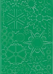 Christmas Peel Offs - Snowflakes & Stars (Green)
