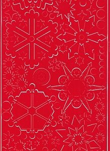 Christmas Peel Offs - Snowflakes & Stars (Red)