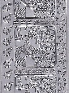Christmas Peel Offs - Square Landscape (Silver)
