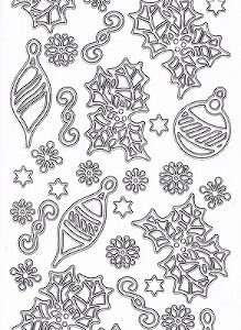 CraftStyle Peel Off Stickers - Baubles & Holly White