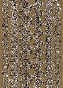 CraftStyle Peel Off Stickers - Bells Snowflakes Santa (Gold)