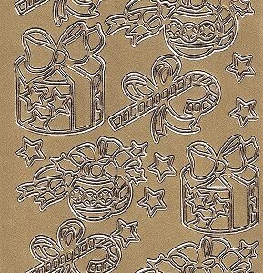 CraftStyle Peel Off Stickers - Christmas Items (Gold)