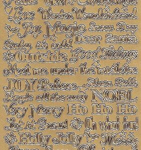 CraftStyle Peel Off Stickers - Christmas Sentiments (Gold)