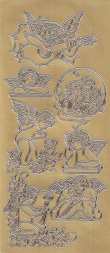 Craftstyle - Christmas Peel Offs - Angels (Gold)