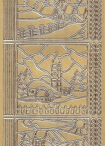 Craftstyle - Christmas Peel Offs - Winter Scene Squares (Gold)