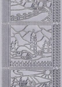 Craftstyle - Christmas Peel Offs - Winter Scene Squares (Silver)