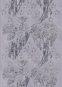 DD Christmas Peel Off Sheet - Angels & Stars (Silver)