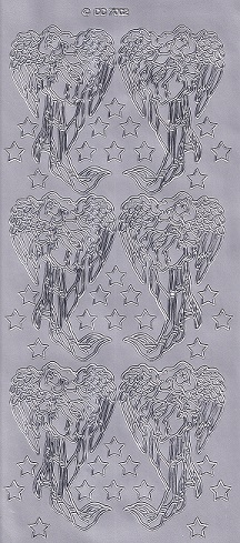 DD Christmas Peel Off Sheet - Angels & Stars (Silver)