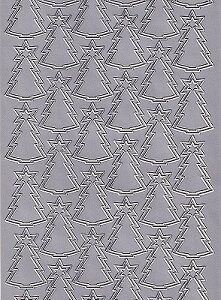 DD Christmas Peel Offs - Christmas Trees & Stars (Silver)
