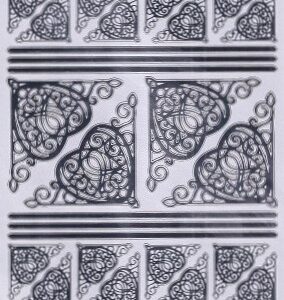 Docrafts - Anita's Celtic Heart Corners Outline Stickers (Silver)