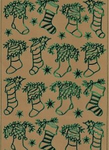 Docrafts - Anita's Christmas Stockings Gold/Green Peel Off Sheet