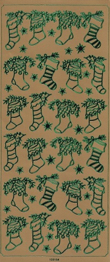 Docrafts - Anita's Christmas Stockings Gold/Green Peel Off Sheet