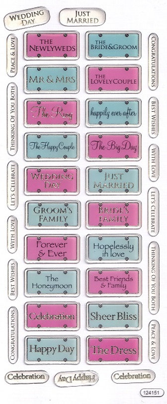 Docrafts - Papermania Dome Stickers - Wedding