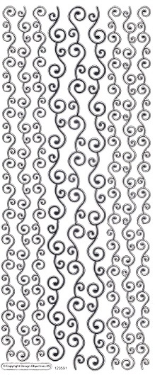 Docrafts - Anita's Outline Stickers - Border (Silver On White)