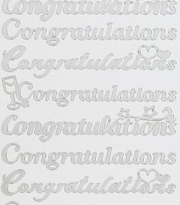 Docrafts - Anita's Outline Stickers - Congratulations (Silver On White)
