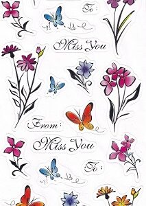 Docrafts - Papermania Peel Off Stickers - Flowers & Messages
